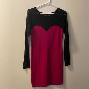 Forever 21 Mesh Paneled Bodycon Longsleeve Dress